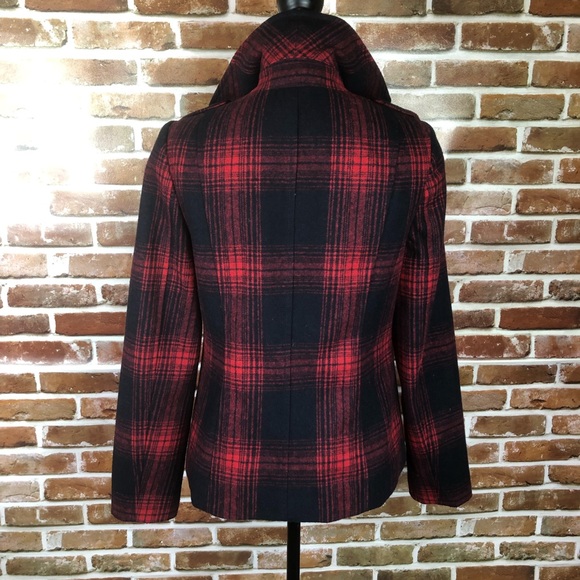 SOLD-Old Navy Plaid Peacoat - Picture 3 of 6